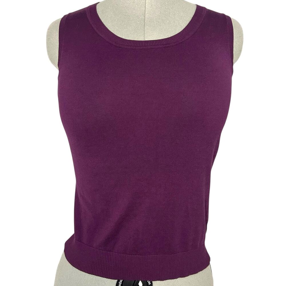 Vintage August Silk Purple Sleeveless Top Size M